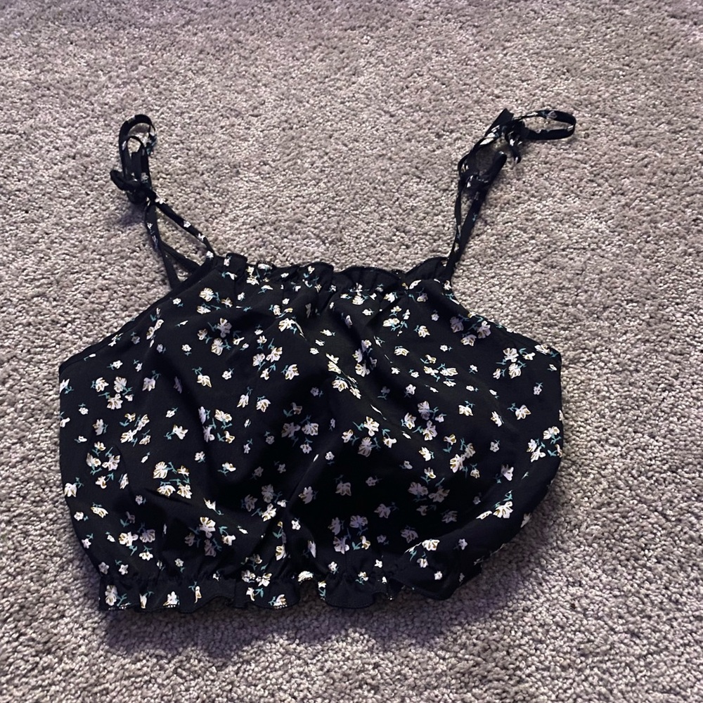 Romwe black cropped tanktop